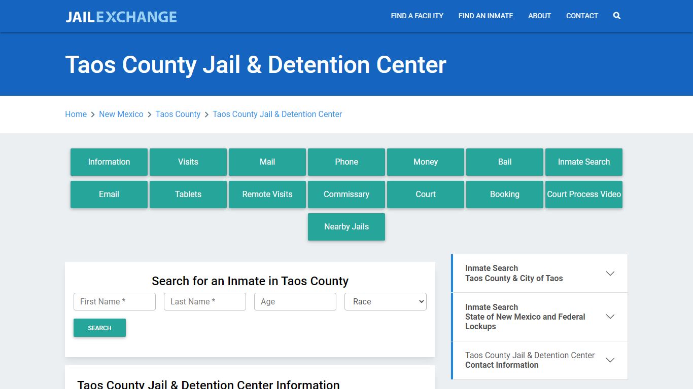 Taos County Jail & Detention Center - Jail Exchange